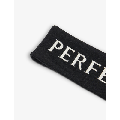 Shop Perfect Moment Logo-knit Stretch-wool Blend Headband In Black