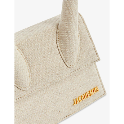 Shop Jacquemus Le Chiquito Moyen Linen-blend Cross-body Bag In Light Greige