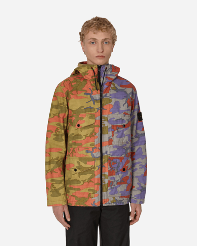 Stone Island Multicolor Heritage Camo Down Jacket In Red | ModeSens