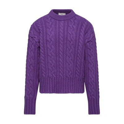 Shop Ami Alexandre Mattiussi Crewneck Sweater In Purple