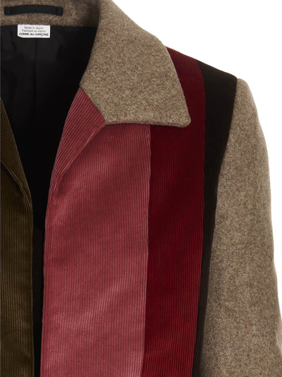Shop Comme Des Garçons Homme Deux Patchwork Multi Wool Coat In Multicolor
