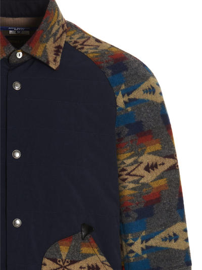 Shop Junya Watanabe Moleskin Quilted Jacket In Multicolor