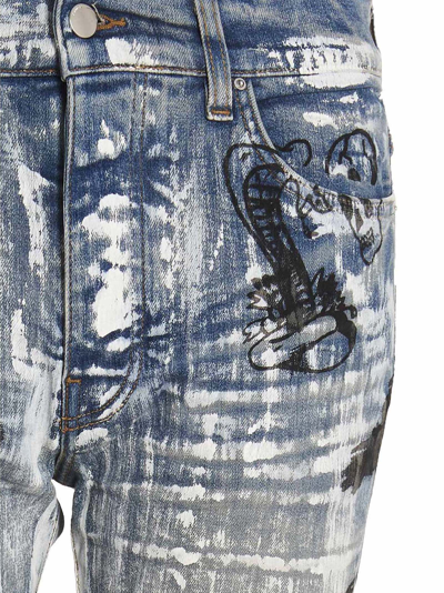 Shop Amiri Wes Land Sketch Jeans In Multicolor