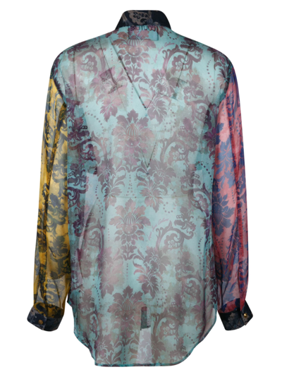 Shop Versace Jeans Couture Chiffon Print Tapestry All-over Shirt In 416