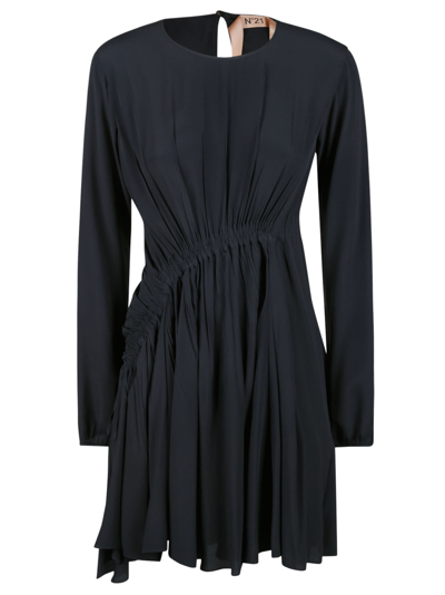 Shop N°21 Elasticated Waist Long-sleeved Dress In 6400