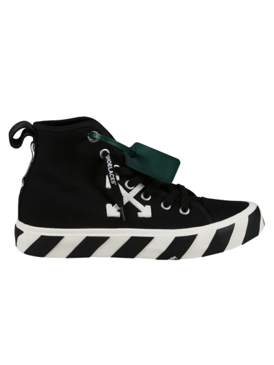 Shop Off-white Mid Top Vulcanized Canvas Sneakers In 1001