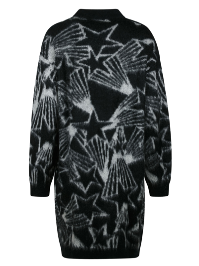 Shop Msgm Star Embroidered Oversize Cardigan In 99