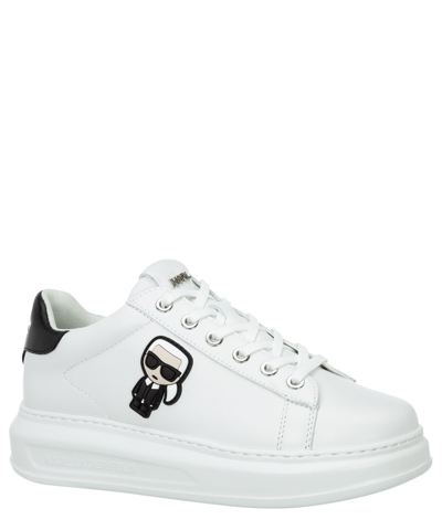 Shop Karl Lagerfeld Kapri K/ikonik Leather Sneakers In White
