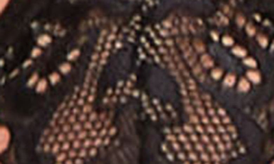 Shop Hauty Lace Mesh Bralette, Panties & Garter Set In Nude-black
