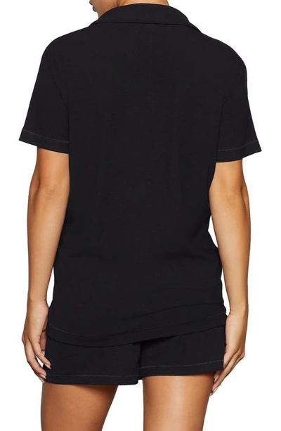Skims Soft Lounge Ribbed Short Pajamas In Onyx