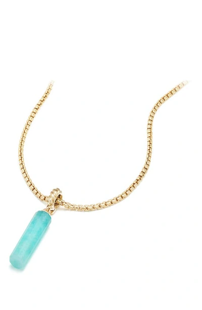 Shop David Yurman Barrel Charm With 18k Gold In Gold/ Amazonite