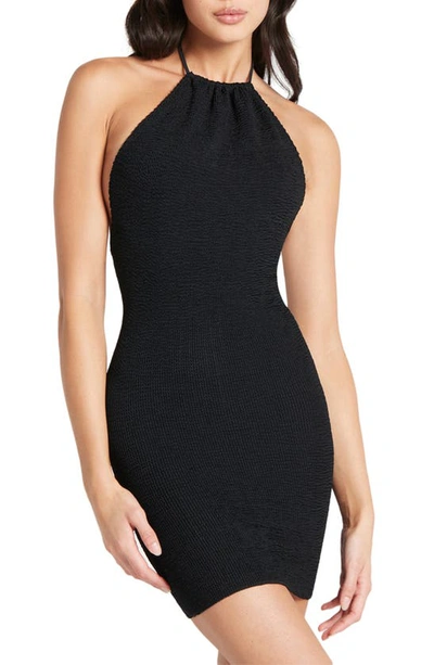 Shop Bound By Bond-eye Imogen Halter Neck Body-con Dress In Black