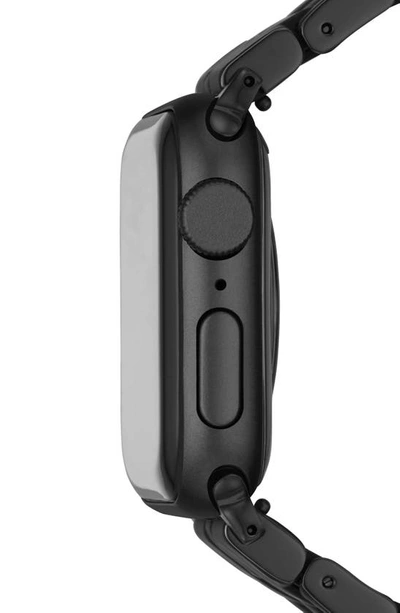 Michele Five-link Silicone-wrapped Bracelet Band For Apple Watch, Black In Black/black