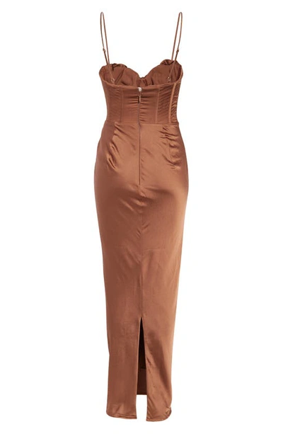 Shop House Of Cb Charmaine Corset Dress In Chocolate