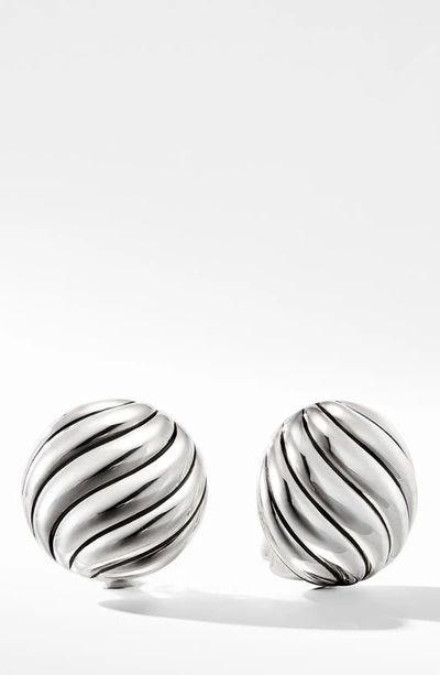 Shop David Yurman Cable Stud Earrings In Silver