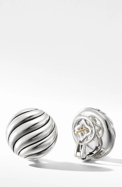 Shop David Yurman Cable Stud Earrings In Silver