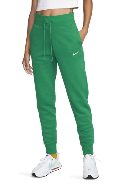 Shop Nike Sportswear Phoenix Fleece Sweatpants In Malachite/ Sail