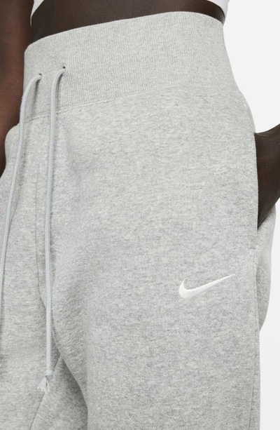 Shop Nike Sportswear Phoenix Fleece Sweatpants In Dark Grey Heather/ Sail