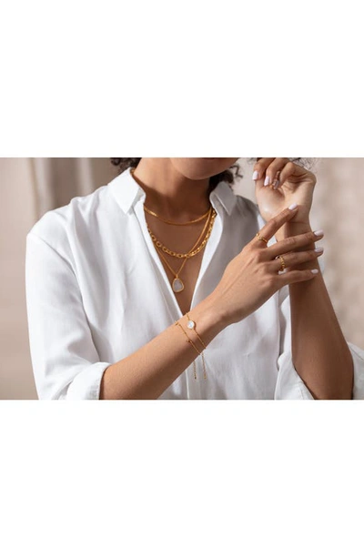 Shop Monica Vinader Mini Gem Chain Bracelet In 18ct Gold Vermeil On Ster Slvr