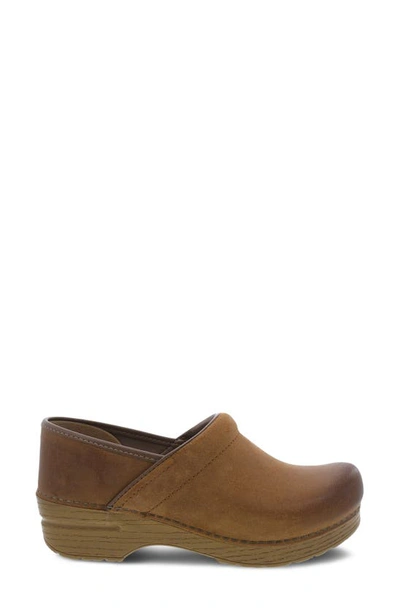 Shop Dansko Professional Clog In Tan Burnished Suede