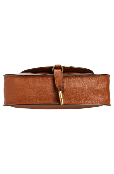 Chloé Marcie Small Double Carry Satchel Bag In Grained Leather In Tan