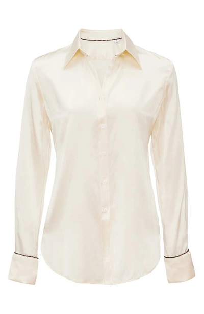 Shop Robert Graham Gabriella Silk Blend Shirt In White