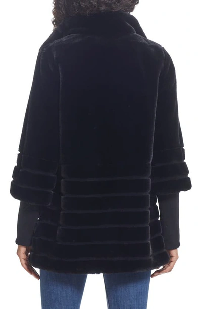 Gallery Water Resistant Faux Fur Jacket In Black