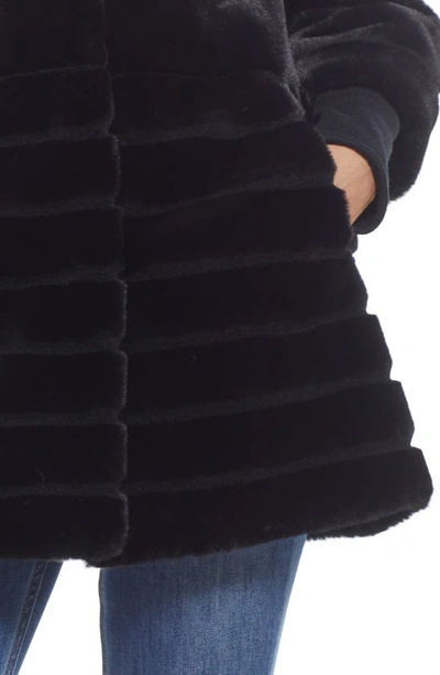 Gallery Water Resistant Faux Fur Jacket In Black