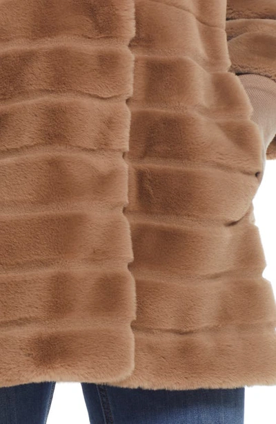 Gallery Water Resistant Faux Fur Jacket In Camel
