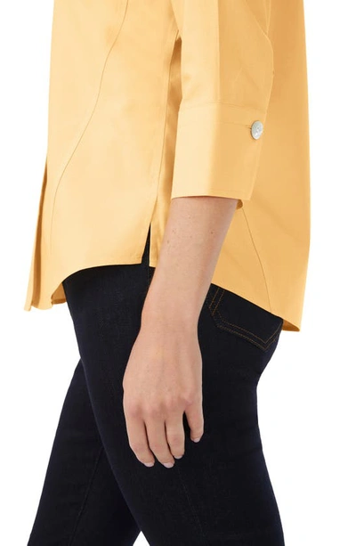 Shop Foxcroft Paige Button-up Blouse In Warm Sun