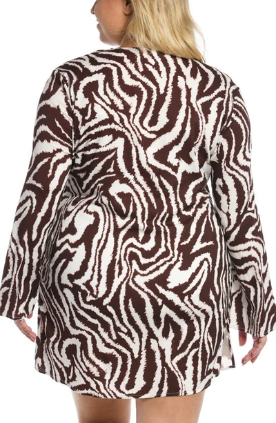La Blanca Fierce Lace Up Tunic In Java