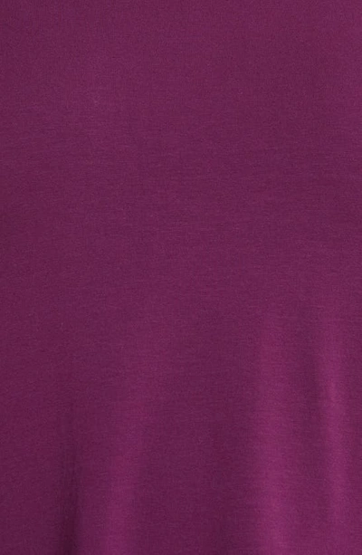 Shop Eileen Fisher Crewneck Long Sleeve Tunic Top In Sweet Plum