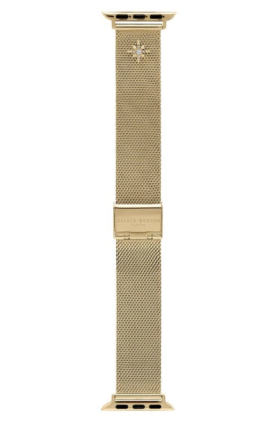 Shop Olivia Burton Celestial Mesh 20mm Apple Watch® Watchband In Gold