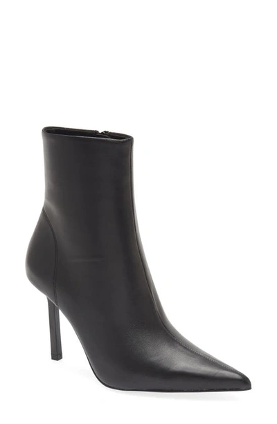 Shop Steve Madden Elysia Pointed Toe Bootie In Black Leather