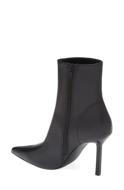 Shop Steve Madden Elysia Pointed Toe Bootie In Black Leather