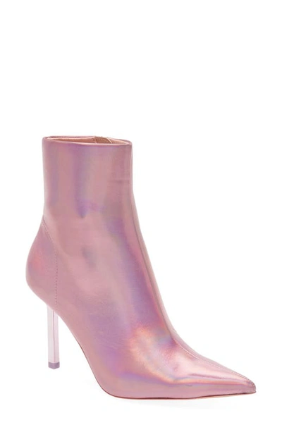 Shop Steve Madden Elysia Pointed Toe Bootie In Pink Iridescent