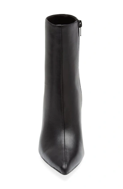 Shop Steve Madden Elysia Pointed Toe Bootie In Black Leather