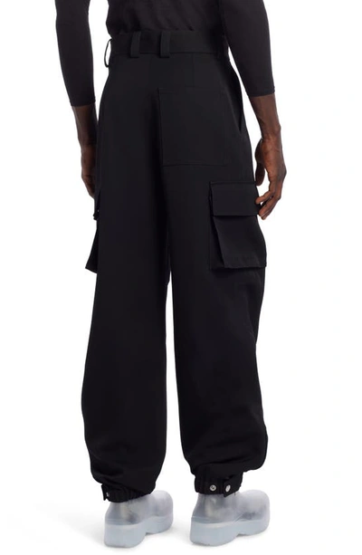 Shop Bottega Veneta Wool Grain De Poudre Cargo Pants In Black