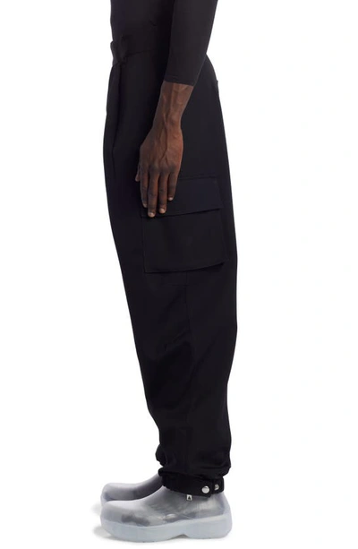 Shop Bottega Veneta Wool Grain De Poudre Cargo Pants In Black