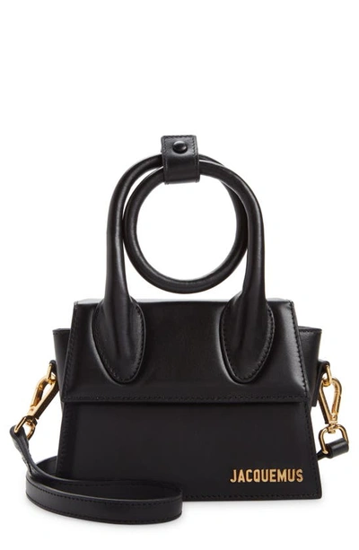 Shop Jacquemus Le Chiquito Noeud Leather Crossbody Bag In Black