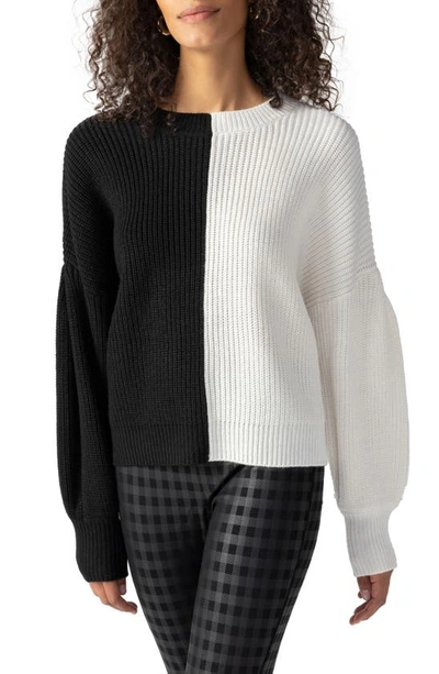 Shop Sanctuary Half & Half Sweater In Black Wint