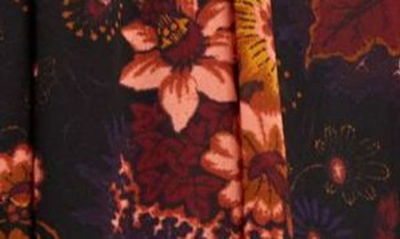 Shop Ulla Johnson Adara Floral Long Sleeve Silk Dress In Valerian