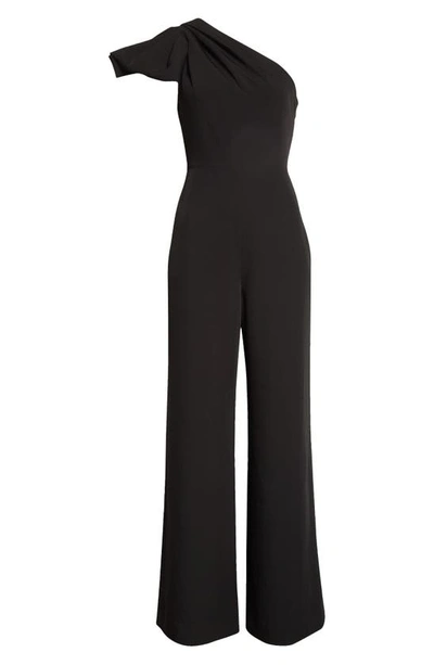 Shop Milly Knox One-shoulder Jumpsuit In Black