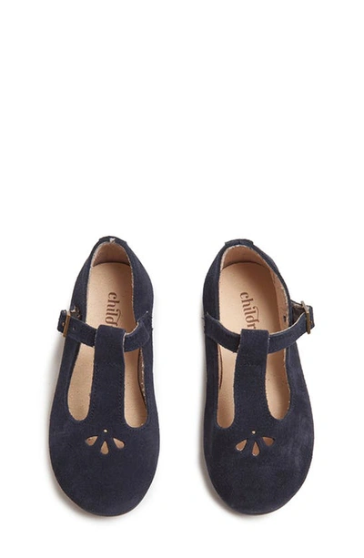 Shop Childrenchic Water Repellent Spectator T-band Flat In Navy