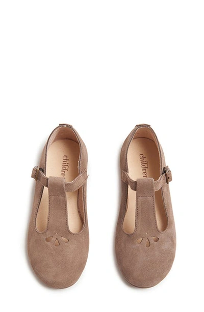 Shop Childrenchic Water Repellent Spectator T-band Flat In Taupe