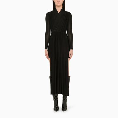 Shop Balenciaga | Black Pleated Asymmetric Dress
