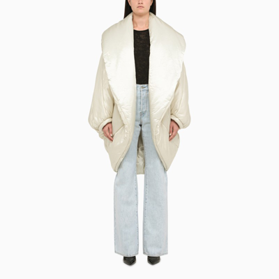 Shop Dries Van Noten Beige Padded Kimono Jacket
