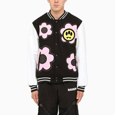 Shop Barrow | Smile Black/white/pink Bomber Jacket In Multicolor
