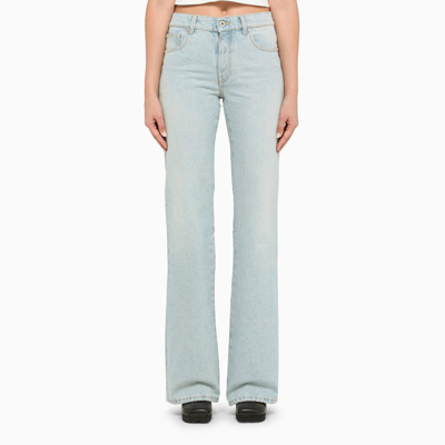 Shop Off-white ™ | Blue Denim Flared Jeans In Light Blue