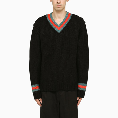 Shop Stussy Black V-neck Sweater